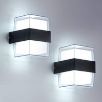 Stück 12 w LED-Außenwandleuchte, 6000 k, Kaltweiß, Wandleuchte, IP65, Acryl, 960 lm, für Gärten, Terrassen, Außenwände. Gesamtgröße: 105 90 130 mm von KZQ