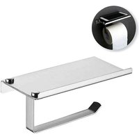 Toilettenpapierhalter mit Telefonablage, Toilettenpapierrollenspender aus poliertem Chrom-Edelstahl, an der Wand montierter Seidenpapierhalter für von KZQ