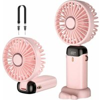 Tragbarer Ventilator, Mini-Handventilator mit USB-Aufladung, kleiner Taschenventilator mit 5 Geschwindigkeiten und Standfuß, faltbarer von KZQ