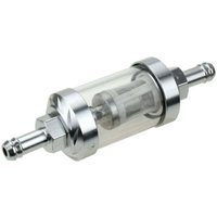 Universal-Kraftstofffilter für Motorräder, CNC-modifizierter Metallfilter, abnehmbar, klares Glas, Silber von KZQ