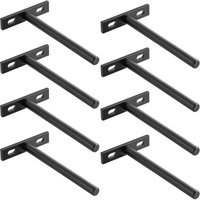 Unsichtbare schwebende Regalhalterungen, wandmontierte Regalhalterungen aus Metall, robuste schwebende Regalstütze, Länge 100 mm, Schwarz, 8 Stück Unsichtbare schwebende Regalhalterungen, wandmontierte Regalhalterungen aus Metall, robuste schwebende Regalstütze, Länge 100 mm, Schwarz, 8 Stück von KZQ
