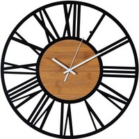 KZQ - Vintage Industrie-Wanduhr aus schwarzem Holz, geräuschlos, Wohnzimmer, 40 cm, Packung KZQ - Vintage Industrie-Wanduhr aus schwarzem Holz, geräuschlos, Wohnzimmer, 40 cm, Packung von KZQ