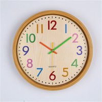 Wanduhr ohne Ticken für Kinder, geräuschlose, nicht tickende Wanduhr mit bunter Zahlendekoration Wanduhr ohne Ticken für Kinder, geräuschlose, nicht tickende Wanduhr mit bunter Zahlendekoration von KZQ