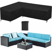 Wasserdichte Garten-Ecksofa-Abdeckung, Schutz für Gartenmöbel, L-förmige Eck-Terrassenmöbel-Abdeckung, 210d, Anti-UV/Wind, mit Aufbewahrungstasche, Wasserdichte Garten-Ecksofa-Abdeckung, Schutz für Gartenmöbel, L-förmige Eck-Terrassenmöbel-Abdeckung, 210d, Anti-UV/Wind, mit Aufbewahrungstasche, von KZQ