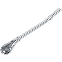 Zuverlässige Edelstahl Yerba Mate Tee Flasche Bombilla Trinken Stroh Filter Löffel Silber von KZQ