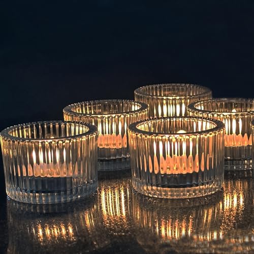 12 Stück Klare Teelichthalter Teelichthalter Kerzenhalter 5cm x 3,5cm Teelichthalter Kerzen & Halter für Hochzeit Kerze Weihnachten Home Decor Geburtstagsfeier von KZQXXT