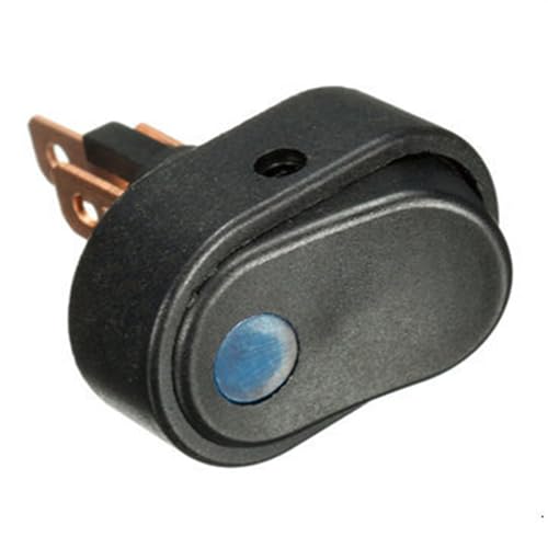 12V 30A LED Licht DIY Rocker Kippschalter SPST ON-OFF for Auto Modifikation Lkw Van Boot Push Button 3pins Schwarz(Blue Light) von KZRGMFG