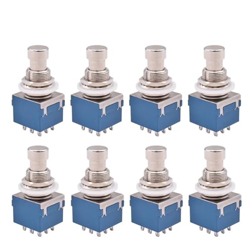 5 stücke 10 stücke 9 Pin Gitarre Effekt Pedal Push Button 3PDT Fußschalter Solder Terminal Rast Stomp Fuß Control Schalter true Bypass(10PCS) von KZRGMFG