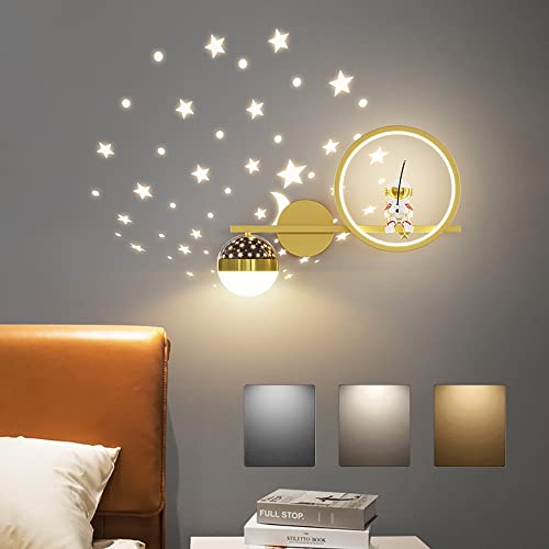 30W LED Wandlampe Kinderzimmer Dimmbar Kinder Schlafzimmer Wandleuchte kreativ Junge Mädchen Raumlampe Modern Nachttischlampe Sternenhimme Astronaut Nachtlicht 30W Innen Wandbeleuchtung Für Wohnzimmer von KZT