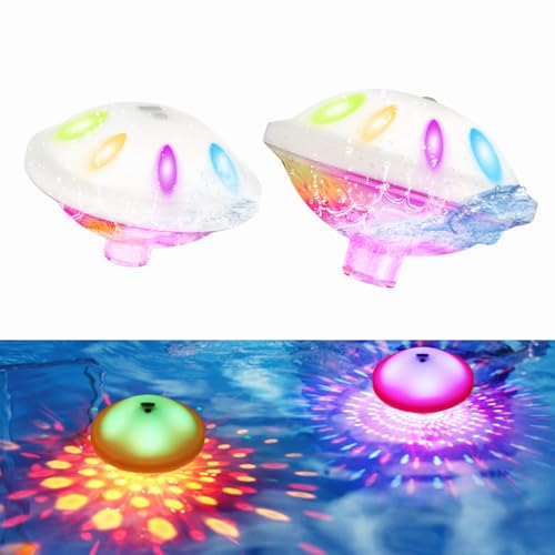 KZT 2 Stück Akku Schwimmende Poolbeleuchtung IP68 Wasserdicht Pool Lichter 7 Modi RGB Farbwechsel Whirlpool Lichter Schwimmend Pool Nacht Licht für Außenbereich Garten Teichbeleuchtung Deko KZT 2 Stück Akku Schwimmende Poolbeleuchtung IP68 Wasserdicht Pool Lichter 7 Modi RGB Farbwechsel Whirlpool Lichter Schwimmend Pool Nacht Licht für Außenbereich Garten Teichbeleuchtung Deko von KZT