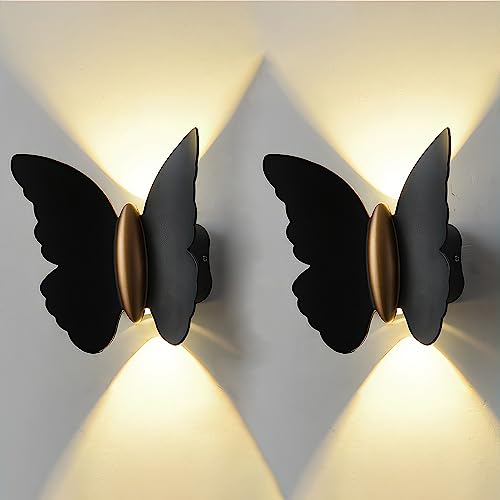 KZT 2 Stück LED Wandleuchte Aussen IP65 Wasserdichte Wandleuchten Kreativ Schmetterling Wandlampe Up Down Wandbeleuchtung Wandlicht für Flur Treppenhaus Haustür Gängen Eingang Schlafzimmer Wohnzimmer KZT 2 Stück LED Wandleuchte Aussen IP65 Wasserdichte Wandleuchten Kreativ Schmetterling Wandlampe Up Down Wandbeleuchtung Wandlicht für Flur Treppenhaus Haustür Gängen Eingang Schlafzimmer Wohnzimmer von KZT