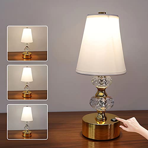 KZT 2er Set Dimmbare LED Tischlampe,Led Tischleuchte Kabellos mit Touch-Dimmer 3000K - 6000K, Akku Tischlampen für Wohnzimmer Schlafzimmer Tisch Kinderzimmer von KZT