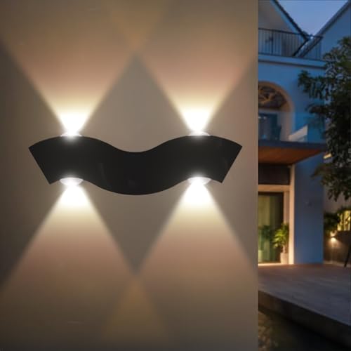 KZT LED Modern Wandleuchte Innen 4W Schwarz Wandlampe Licht Up Down Leuchten Aluminium Wandlicht Wasserdichte Aussenleuchte Wand Wandbeleuchtung für Wohnzimmer Schlafzimmer Treppenhaus Flur,Warm weiß KZT LED Modern Wandleuchte Innen 4W Schwarz Wandlampe Licht Up Down Leuchten Aluminium Wandlicht Wasserdichte Aussenleuchte Wand Wandbeleuchtung für Wohnzimmer Schlafzimmer Treppenhaus Flur,Warm weiß von KZT