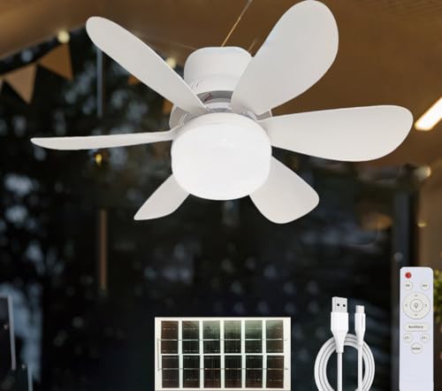 KZT Solar Deckenventilator Licht mit Fernbedienung Dimmbar Camping Ventilator 3 Geschwindigkeiten Wiederaufladbare Zeltventilatoren mit Lichtern Tragbarer Solar Camping Laterne für Outdoor Angeln KZT Solar Deckenventilator Licht mit Fernbedienung Dimmbar Camping Ventilator 3 Geschwindigkeiten Wiederaufladbare Zeltventilatoren mit Lichtern Tragbarer Solar Camping Laterne für Outdoor Angeln von KZT