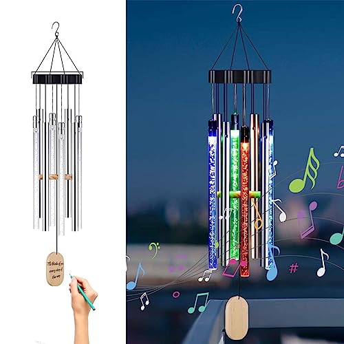 LED Außen Solarleuchte Garten Solar Windspiele Lichter Wasserdichte Hängelampe Farbwechsel Windglocke für Draußen Gartenlampe Deko Außenbereich Sensorlampe für Terrasse Deck Balkon Terrasse Hof Wege von KZT