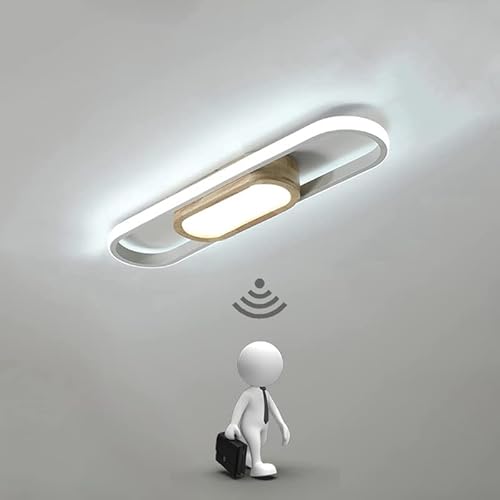 LED Deckenleuchte mit Bewegungsmelder Flur Sensorlampe Modern Holz Deckenlampe mit Tageslichtsensor Flurlampe Deckenbeleuchtung für Flur Schlafzimmer Korridor Balkon Gang Treppe Veranda, 6000K (50cm) LED Deckenleuchte mit Bewegungsmelder Flur Sensorlampe Modern Holz Deckenlampe mit Tageslichtsensor Flurlampe Deckenbeleuchtung für Flur Schlafzimmer Korridor Balkon Gang Treppe Veranda, 6000K (50cm) von KZT