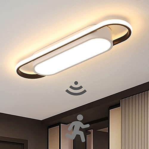 LED Deckenleuchte mit Bewegungsmelder Innen Sensorlampe 3000K Modern Flur Deckenlampe mit Bewegungssensor Deckenleuchteung für Treppe Veranda Wohnzimmer Badezimmer Balkon Keller Garage Büro (40cm) von KZT