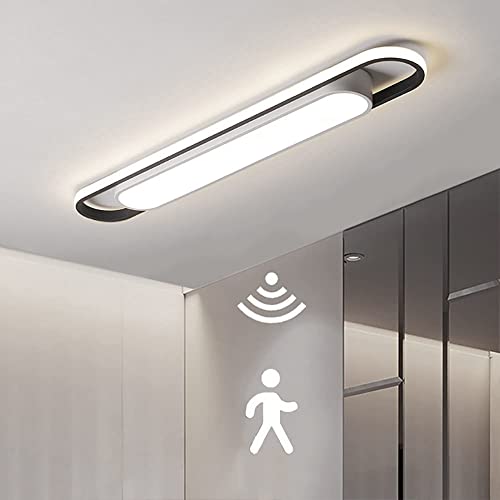 LED Flur Deckenleuchte mit Bewegungsmelder Innen Deckenlampe mit Tageslichtsensor Modern 6000K Deckenbeleuchtung mit Sensor für Treppe Wohnzimmer Balkon Küche Garage Veranda BüRo Lampe (60cm) von KZT