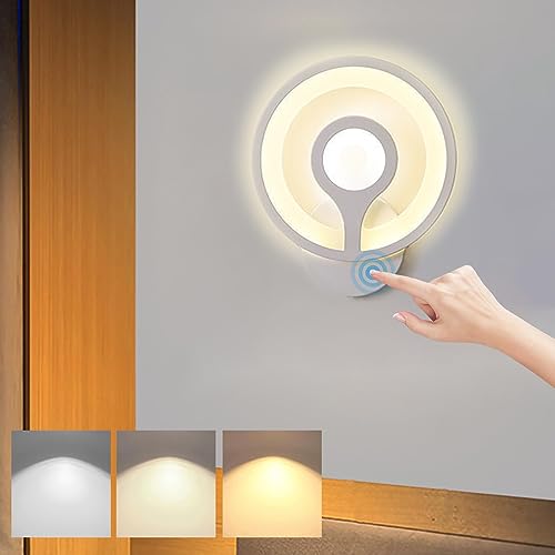 LED Wandleuchte Dimmbar Nachttischlampe mit Touch Control Modern Schlafzimmer Wandlampe Acryl Wandlichter 11W Weiße Leselampe für Wohnzimmer Küche Esszinmer Arbeitszimmer Kinderzimmer von KZT