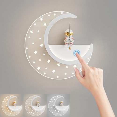 LED Wandleuchte Innen Kinderzimmer Nachtischlampe 22W Wandlampe mit Touch Control Wandlicht Dimmbar Astronaut Nachtlicht Junge Mädchen Leselampe für Kinder Wohnzimmer Schlafzimmer Wandbeleuchtung von KZT