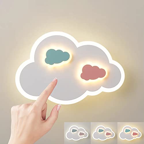 LED Wandleuchte Touch Control Wandlampe Dimmbar Kinderzimmer Nachttischlampe Moderne Wolken Nachtlicht Junge Mädchen Kinder Leselampe 15W Schlafzimmer Wohnzimmer Innen Wandbeleuchtung von KZT