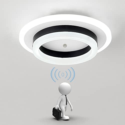 Modern Rund LED Deckenlampe mit Bewegungsmelder Innen Sensorlampe Deckenlampe mit Bewegungssensor Flurlampe mit Sensor 24W 6000K Deckenleuchtung für Flur Veranda Garage Treppe Keller Garage BüRo Lampe von KZT