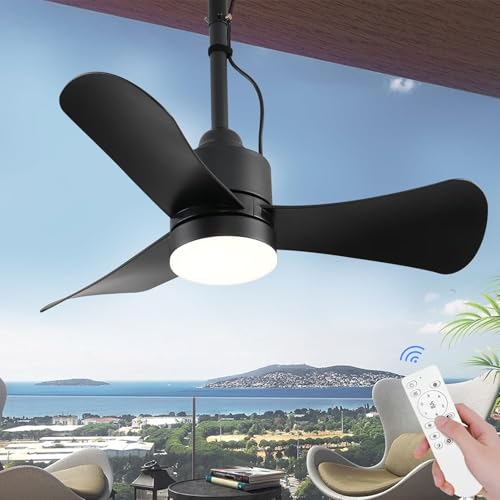 Outdoor Deckenventilator mit Beleuchtung 80CM IP65 Wasserdicht Außen Deckenleuchte mit Ventilator und Fernbedienung Dimmbar Lampe mit Ventilator für Terrasse Pavillons Markisen Aussen Fan Deckenlampe Outdoor Deckenventilator mit Beleuchtung 80CM IP65 Wasserdicht Außen Deckenleuchte mit Ventilator und Fernbedienung Dimmbar Lampe mit Ventilator für Terrasse Pavillons Markisen Aussen Fan Deckenlampe von KZT