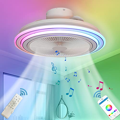 RGB Deckenventilator mit Beleuchtung & Bluetooth Lautsprecher LED Dimmbare Leise Ventilator Deckenleuchte mit Fernbedienung APP Musik Fan Deckenlampe für Schlafzimmer Esszimmer Wohnzimmer Lüfter Licht RGB Deckenventilator mit Beleuchtung & Bluetooth Lautsprecher LED Dimmbare Leise Ventilator Deckenleuchte mit Fernbedienung APP Musik Fan Deckenlampe für Schlafzimmer Esszimmer Wohnzimmer Lüfter Licht von KZT