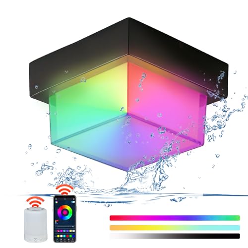 Smart LED Deckenleuchte Dimmbar 12W RGB Farbwechsel Deckenlampe Quadratisch IP65 Wasserdichte Badezimmer Lampe Acryl Wandleuchte mit Alexa und Google Assistant für Wohnzimmer Schlafzimmer Flurlampe Smart LED Deckenleuchte Dimmbar 12W RGB Farbwechsel Deckenlampe Quadratisch IP65 Wasserdichte Badezimmer Lampe Acryl Wandleuchte mit Alexa und Google Assistant für Wohnzimmer Schlafzimmer Flurlampe von KZT