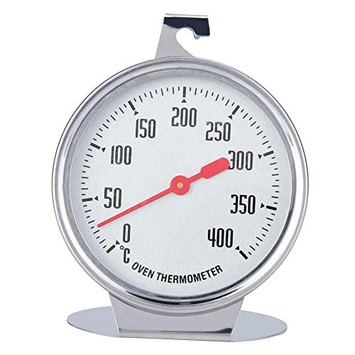 KZXCVS Edelstahl-Ofenthermometer 0-400°C - Präzisions Backofenthermometer, Übergroße Skala für Elektro-/Gasherde, Rostfreier Backofenhelfer zum Braten/Backen,Hitzebeständig von KZXCVS