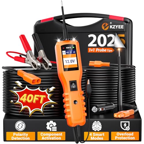 KZYEE KM10 Power Circuit Probe Kit, Automotive Circuit Tester mit Funktionen für die Prüfung der elektrischen Anlage (Digital Voltmeter / Kurzschlussfinder / Stromversorgung oder Masseversorgung) von KZYEE