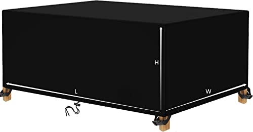 Abdeckung für Gartenmöbel, 153 x 153 x 78 cm, wasserdicht, schwarz, 600D Oxford, Gartenabdeckung für rechteckige Möbel, mehrere von KaBuea