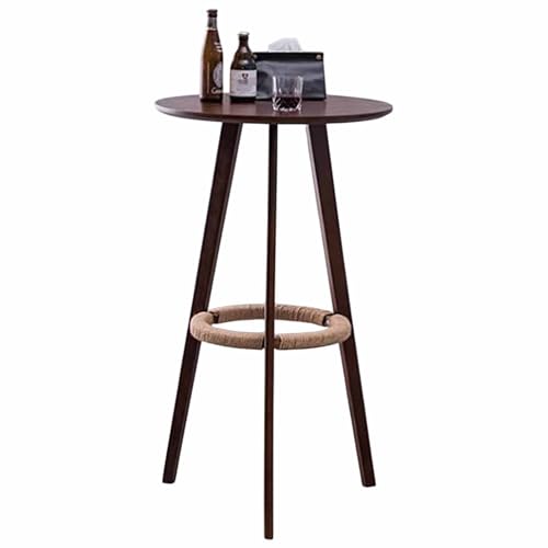 Bar Height Table - Hanfseil Wrap Fußstütze, runder Holztisch mit hoher Platte und Thekenhöhe, 60x60x103cm Bar Height Table - Hanfseil Wrap Fußstütze, runder Holztisch mit hoher Platte und Thekenhöhe, 60x60x103cm von KaBuea