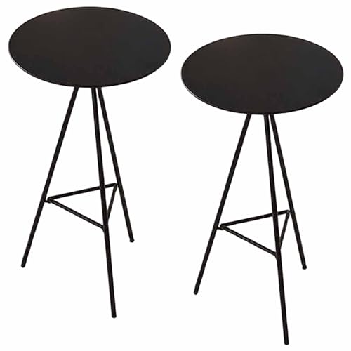 Bistro Pub Tisch Runder Cocktailtisch mit Barhöhe Metallgestell und 60 cm Platte, 105 cm Höhe Kleiner hoher Küchentisch (Schwarz) von KaBuea
