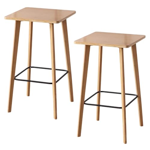 Bistrotisch 2er-Set – Langlebiges Gestell aus Holz und Metall – Quadratische Platte – Einfache Montage – Kompakte Größe – Perfekt für Restaurants, Cafés, Bars von KaBuea