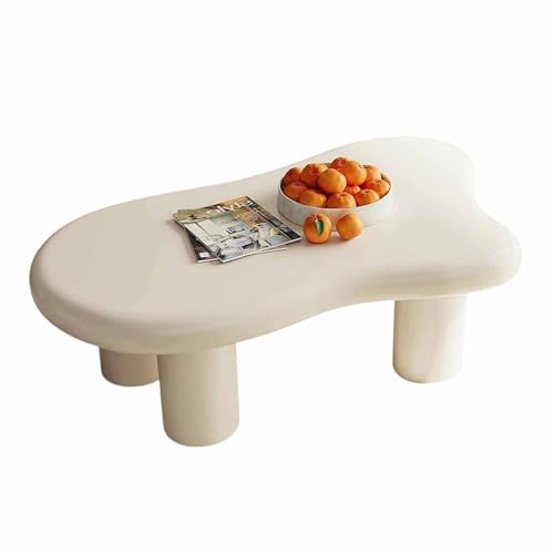 Couchtisch Weiß Einfache Mitteltische für Wohnzimmer Kleiner Raum Home Office Einfache Montage - 100cm von KaBuea