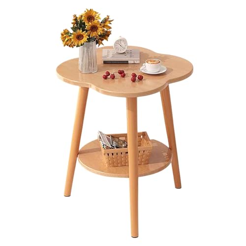 KaBuea Beistelltisch, Kleiner runder Beistelltisch mit unterem Regal, Nachttisch für kleine Räume, Wohnzimmer, Schlafzimmer, Holzfarbe KaBuea Beistelltisch, Kleiner runder Beistelltisch mit unterem Regal, Nachttisch für kleine Räume, Wohnzimmer, Schlafzimmer, Holzfarbe von KaBuea