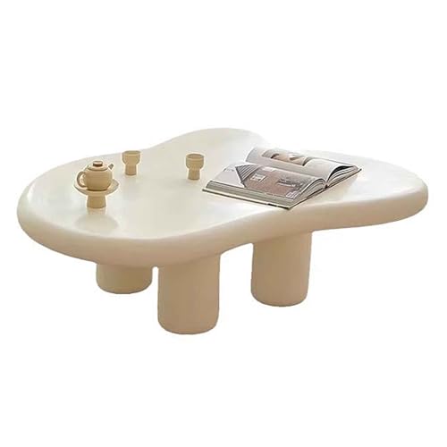 KaBuea Cloud Couchtisch, Couchtische aus Holz, unregelmäßige einzigartige Beistelltische mit 4 Beinen ovaler Beistelltisch für Wohnzimmer Schlafzimmer, weiß KaBuea Cloud Couchtisch, Couchtische aus Holz, unregelmäßige einzigartige Beistelltische mit 4 Beinen ovaler Beistelltisch für Wohnzimmer Schlafzimmer, weiß von KaBuea