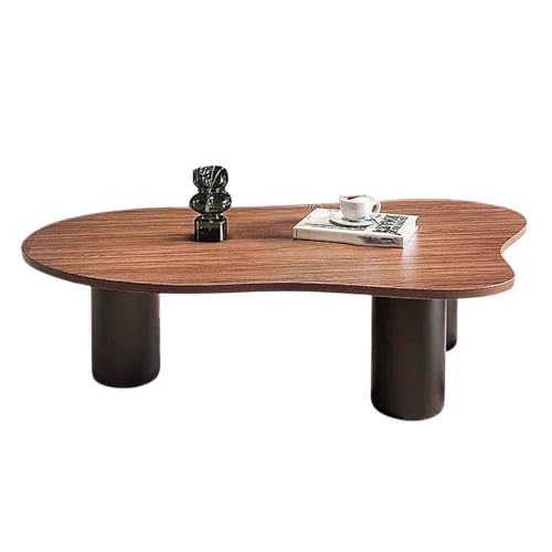 KaBuea Couchtisch, 100cm/120cm Wohnzimmertische, Farmhouse Accent Center Low Cocktail Tea Table mit stabilem Sockel und abgerundeten Ecken, einfache Montage von KaBuea