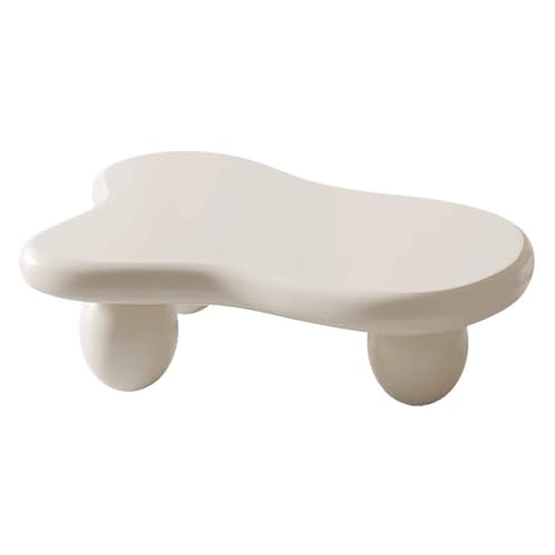 KaBuea Couchtisch Niedliche Wolke Zentrales Wohnzimmer Niedriger Tisch Unregelmäßiger Innen-Beistelltisch Weiße Couchtische mit 3 Kugelbeinen für Sofa von KaBuea
