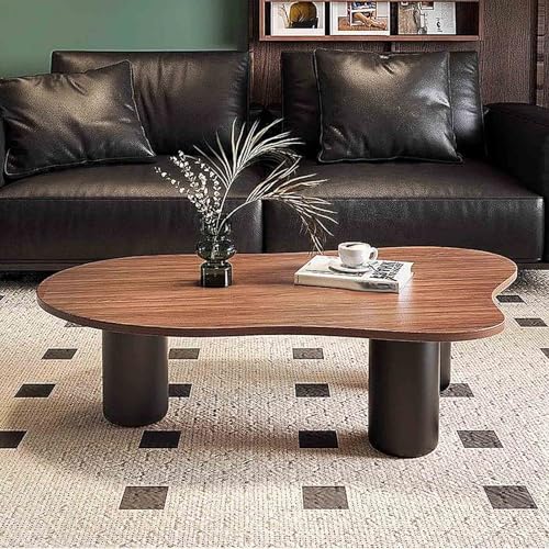 KaBuea Couchtisch Tee Beistelltische Cloud Shape Sofa Tisch für das Wohnzimmer mit Säulenbeinen, Schwarz Braun von KaBuea