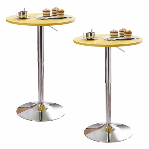 KaBuea Runde Bartische 2er-Set höhenverstellbarer Home Pub Bistro Cafe Schreibtisch mit silbernem Stahlbein und Sockel, 60 cm Tischplatte KaBuea Runde Bartische 2er-Set höhenverstellbarer Home Pub Bistro Cafe Schreibtisch mit silbernem Stahlbein und Sockel, 60 cm Tischplatte von KaBuea