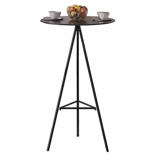 KaBuea Rustikaler industrieller Metall Bar mit runder Platte Bar Höhe Stehender Pub Tisch Tragbarer Cocktailtisch für Veranstaltungen (schwarz) von KaBuea