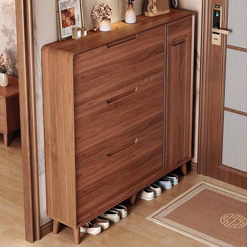 KaBuea Schmaler Schuhschrank, platzsparende Schuhschränke mit 3 Flip-Schubladen und verstellbaren Regalen für Flur und Wohnzimmer, Holzfarbe KaBuea Schmaler Schuhschrank, platzsparende Schuhschränke mit 3 Flip-Schubladen und verstellbaren Regalen für Flur und Wohnzimmer, Holzfarbe von KaBuea