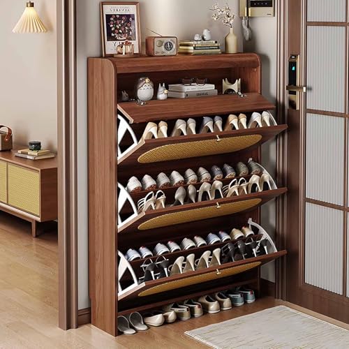 KaBuea Schuhregale Lagerung Flur Aufbewahrungseinheit Hoher Schuhschrank mit 4 Schubladen Schrank Schuhe Organizer für Eingangsbereich Wohnzimmer Bauernhaus Dekor KaBuea Schuhregale Lagerung Flur Aufbewahrungseinheit Hoher Schuhschrank mit 4 Schubladen Schrank Schuhe Organizer für Eingangsbereich Wohnzimmer Bauernhaus Dekor von KaBuea