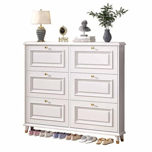 KaBuea Schuhschrank, Flur Aufbewahrungsschrank mit 6 Flip-Schubladen Verstellbarer und Abnehmbarer Trennwand Schuhständer Regal Organizer für Wohnzimmer, Schlafzimmer, Zuhause, weiß KaBuea Schuhschrank, Flur Aufbewahrungsschrank mit 6 Flip-Schubladen Verstellbarer und Abnehmbarer Trennwand Schuhständer Regal Organizer für Wohnzimmer, Schlafzimmer, Zuhause, weiß von KaBuea