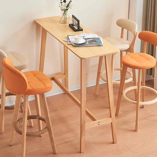 Rechteckiger Bartisch, Theke Frühstücks-ESS-Stehtische mit Fußstütze, Holzrahmen Pub Kaffeeschreibtisch für kleine Räume Küche Wohnzimmer von KaBuea