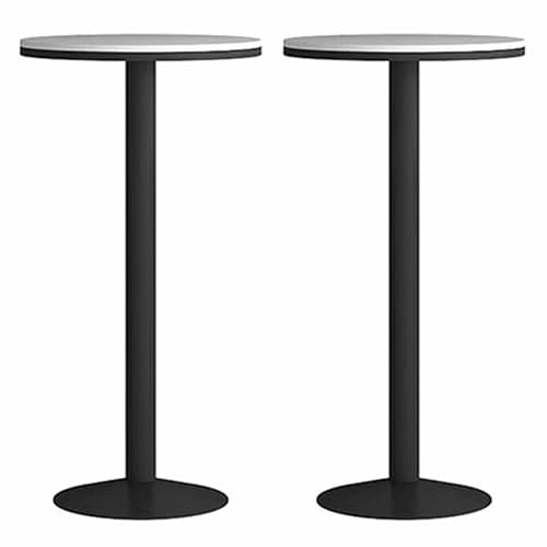 Runder Bartisch, 60CM Stahlrahmen Bistro Pub Tisch mit Fester Platte, Metallgestell Kleiner Esstisch für die Küche zu Hause, einfache Montage (105cm H) von KaBuea