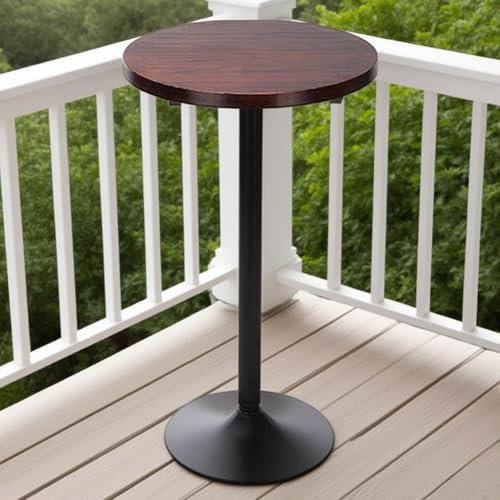 Stehtisch Hoher Bistrotisch mit Einer Höhe von 105 cm Kitchen Party mit Metallgestell Ø60 cm Rundholz Wohnzimmer von KaBuea