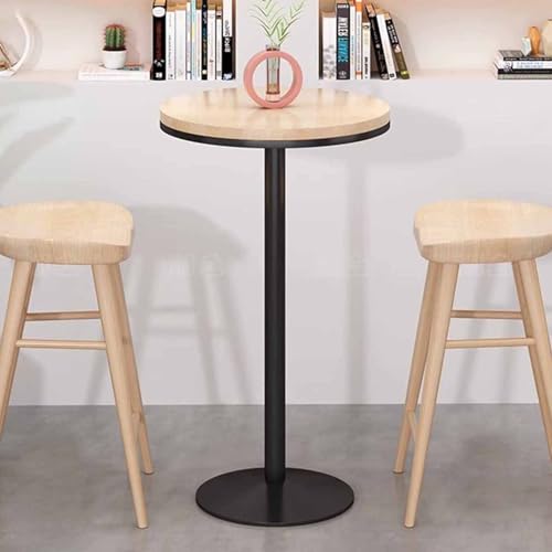 Stehtisch Hoher Bistrotisch mit Einer Höhe von 105 cm Kitchen Party mit Metallgestell Ø60 cm Rundholz Wohnzimmer von KaBuea